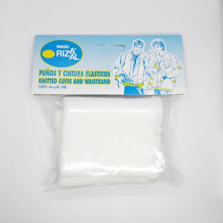Puños elástico Rizaal patente blanca