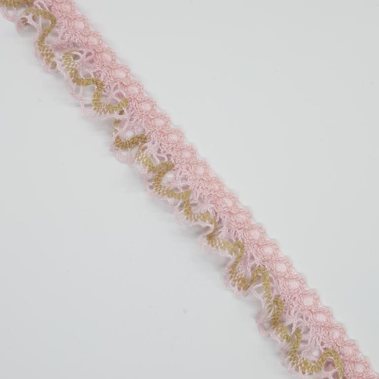 Encaje bolillo rizado 2 cms bicolor