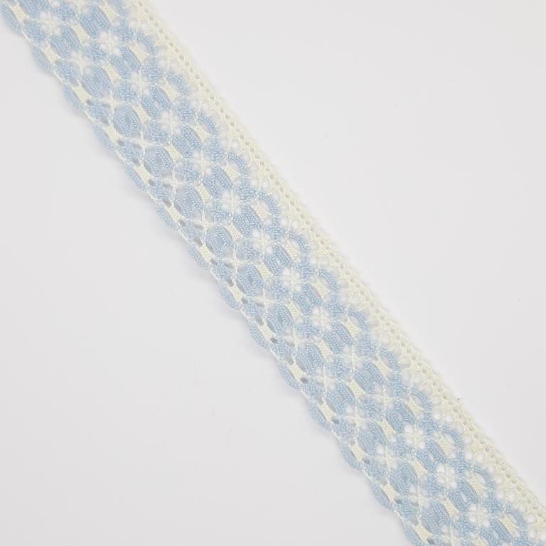 Encaje bolillo bicolor de 2,5 cms