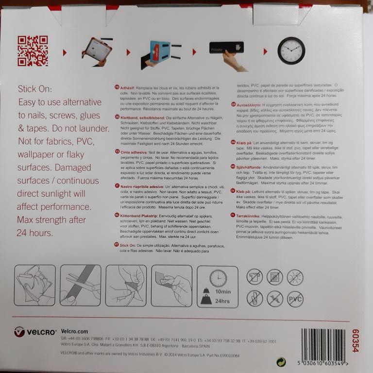 Velcro adhesivo de 2 cms dos partes