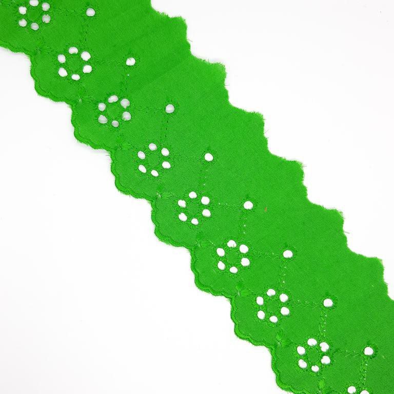 Tira bordada puntilla colores vivos 6 cms