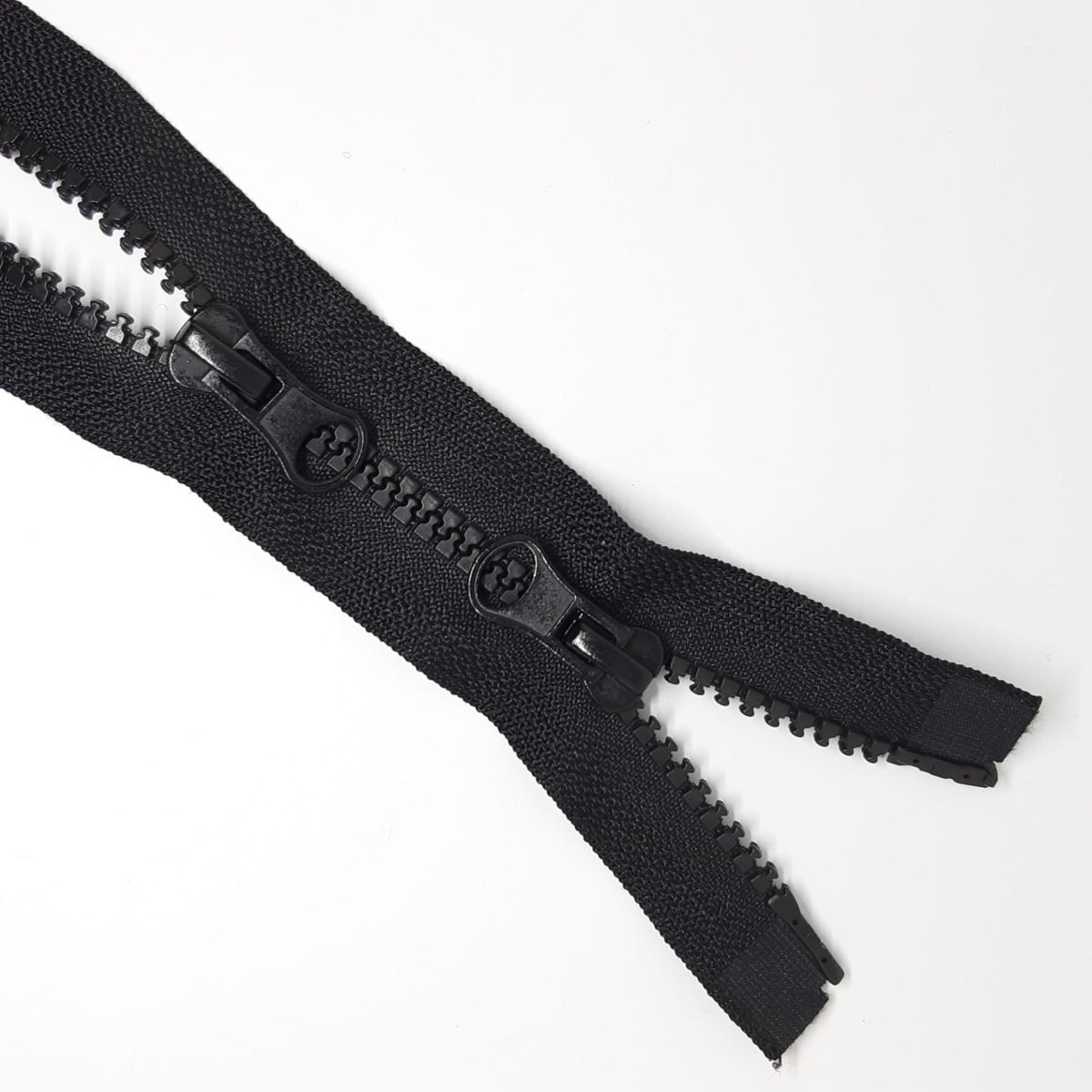 Cremallera negra inyectada doble cursor