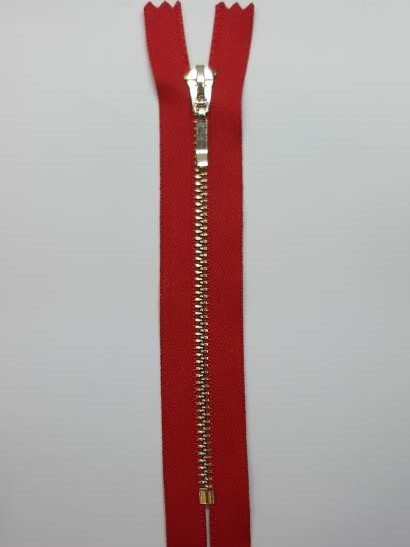 Cremallera metálica malla dorada 25cms.