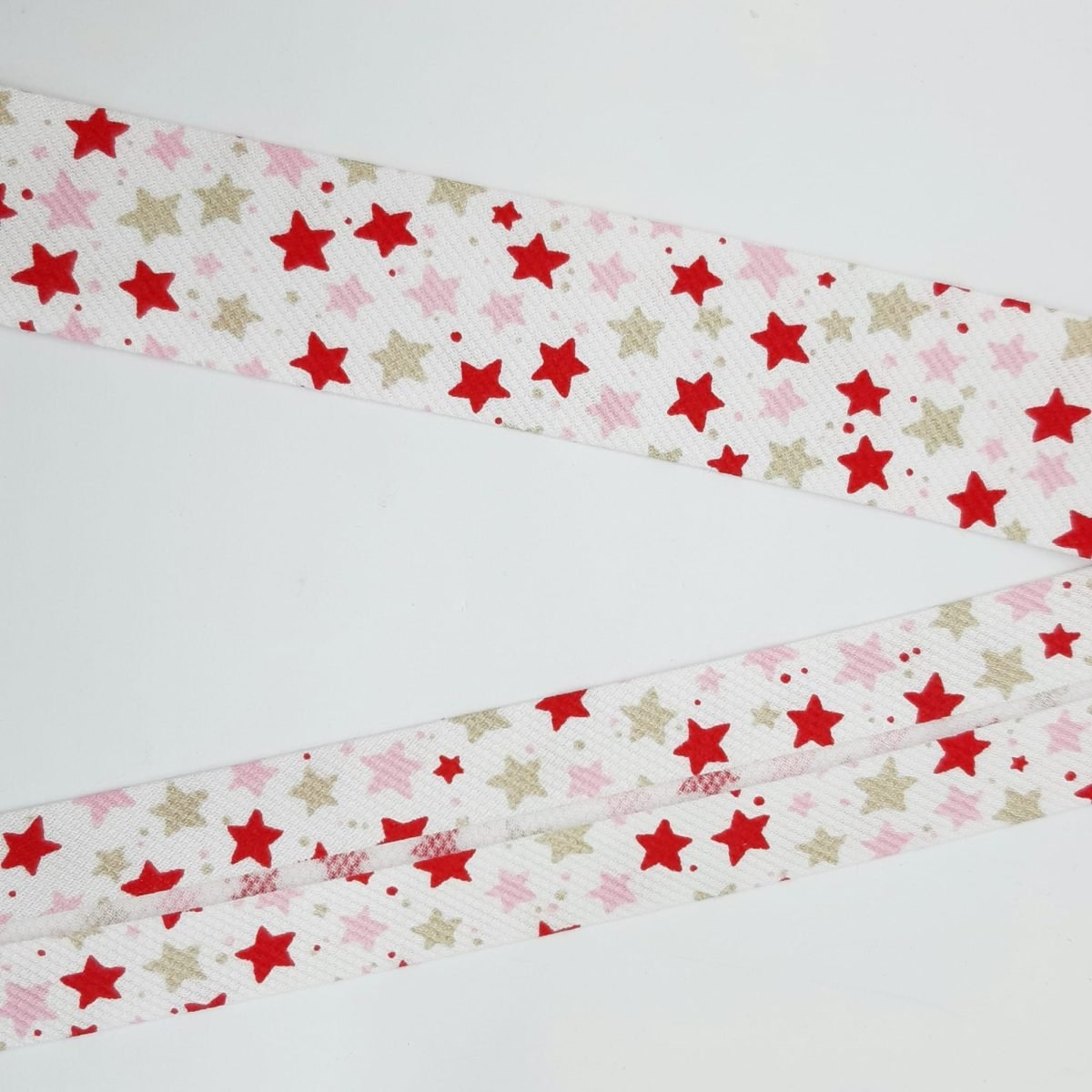 Cinta al bies estrellas piqué de 3 cms