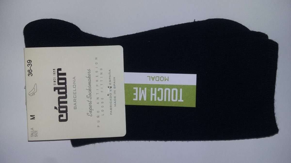 Calcetín modal punto liso no oprime negro Condor