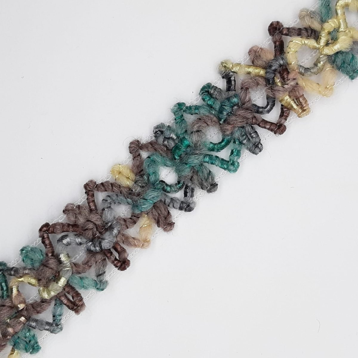 Galón pasamanería lana 2 cms mezcla color verde