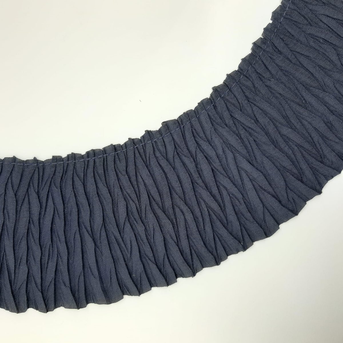 Plisado arrugado bisel azul marino 8 cms 