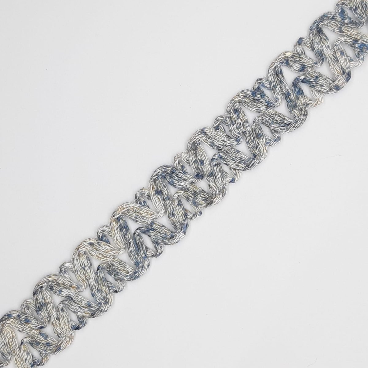 Pasamanería galón lino mezcla color azul 2 cms