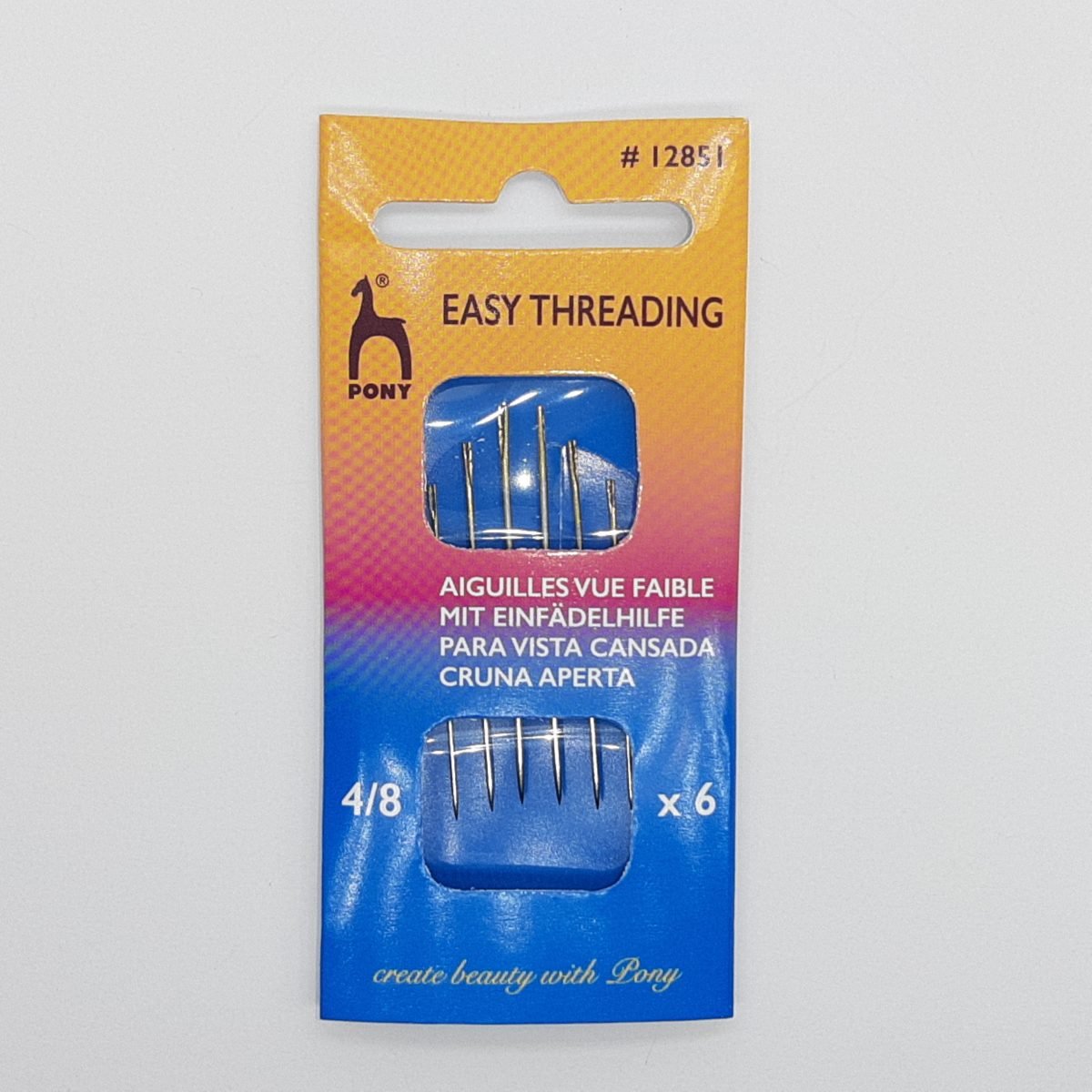 Agujas de coser para ciegos Pony de fácil enhebrado