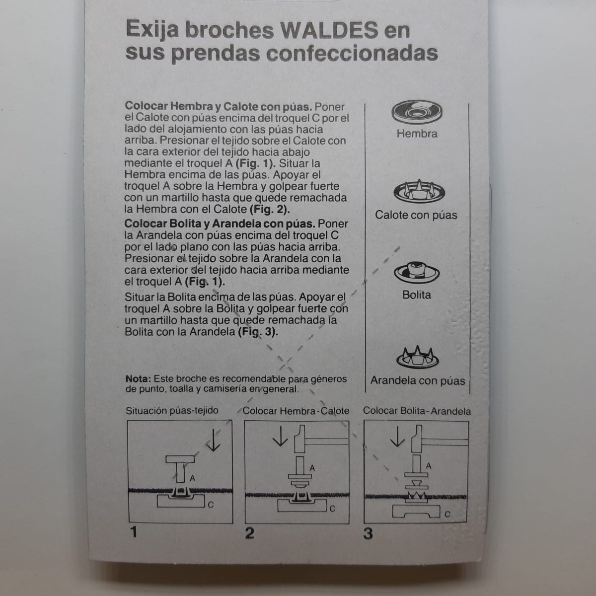 Broche presión perla Waldes