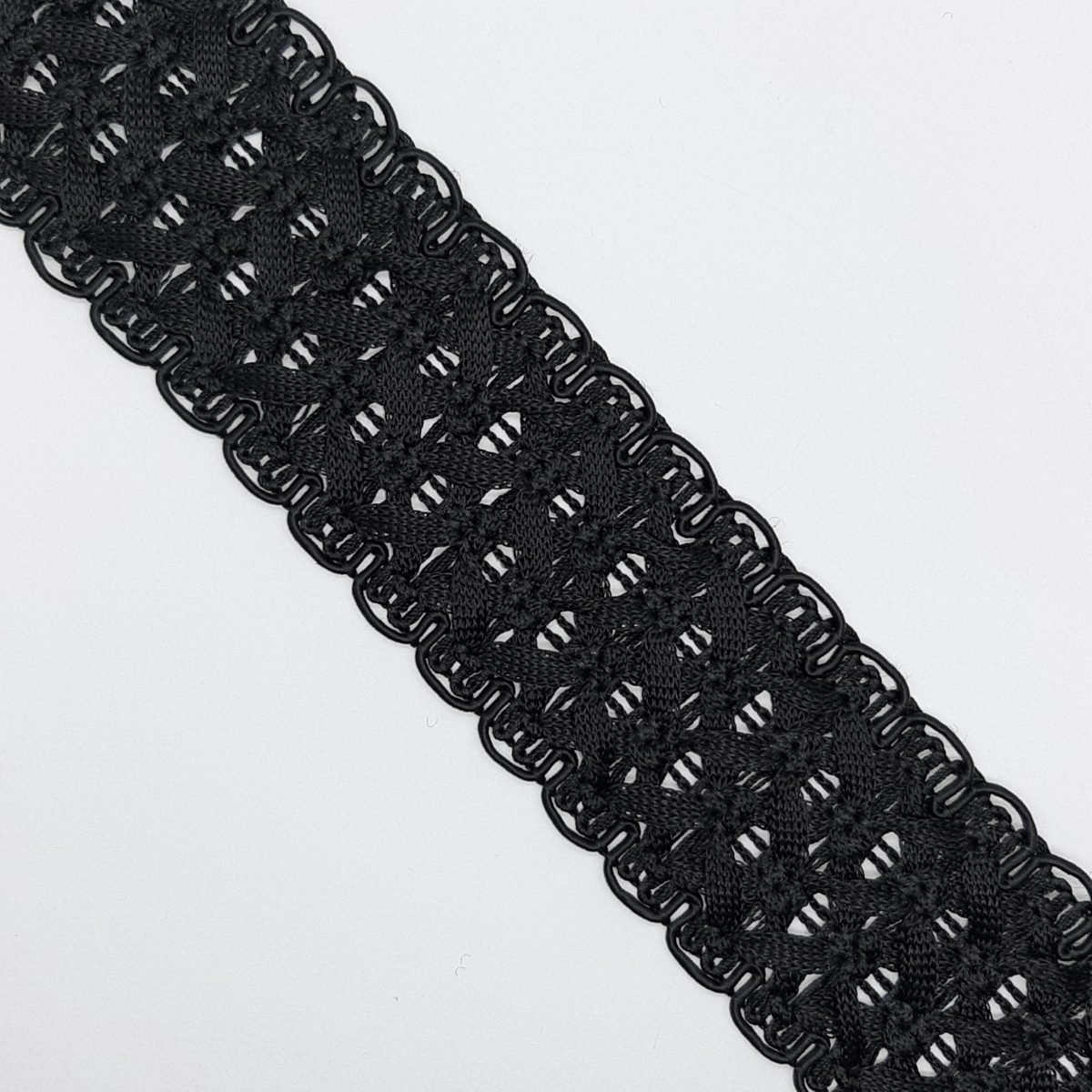 Pasamanería galón negro calado de 5 cms 