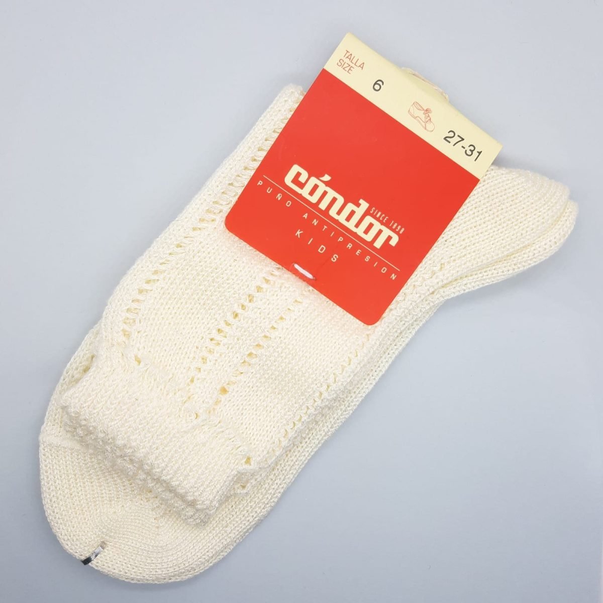 Calcetín infantil perlé marfil Condor