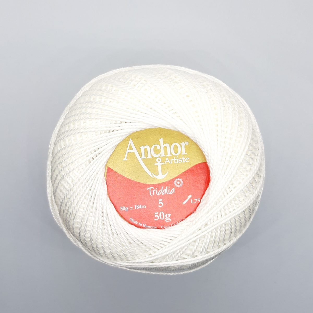 Ovillo de hilo Tridalia crochet – ganchillo 50 gramos blanco