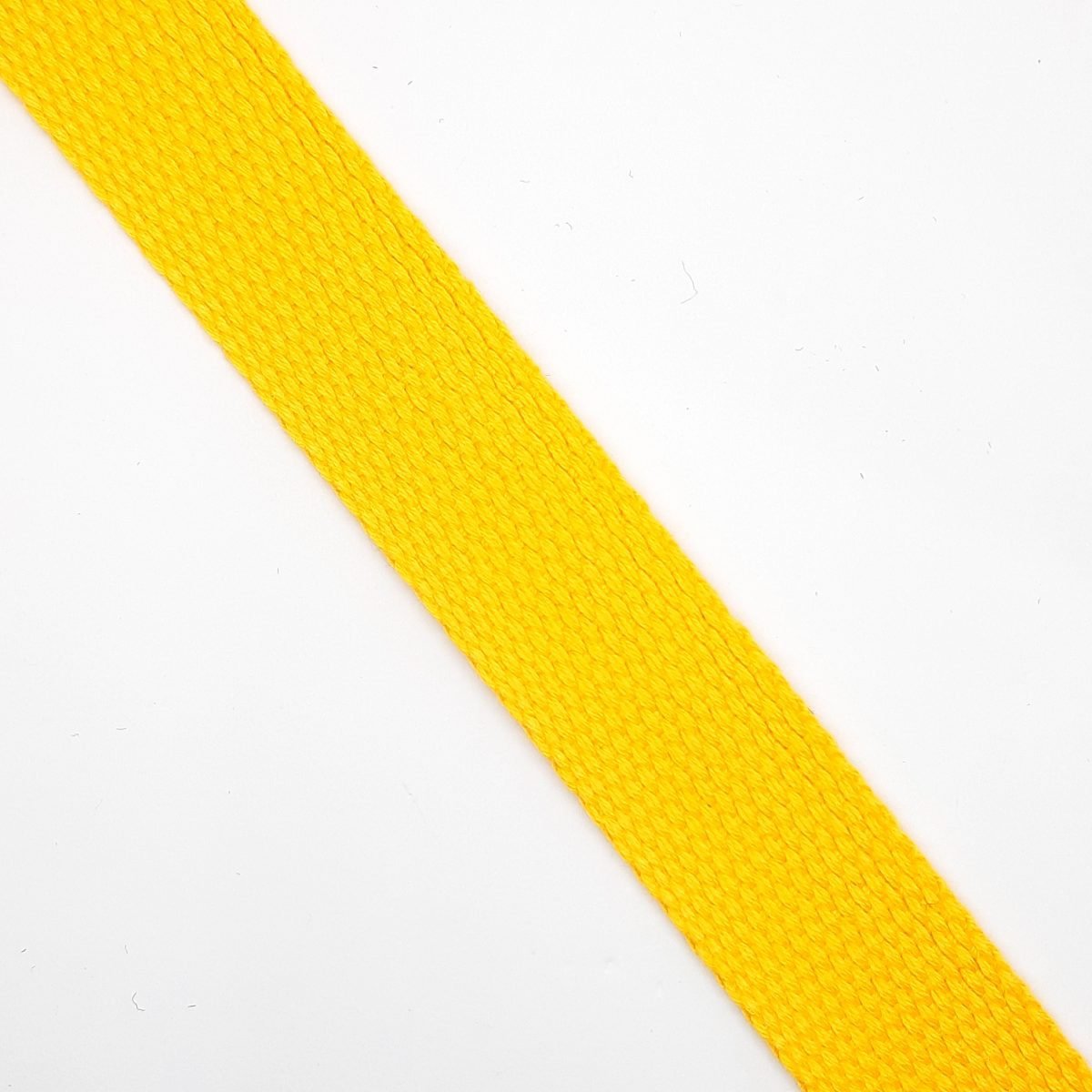 Cinta resistente de algodón amarilla para bolsos, macutos, mochilas y delantales.