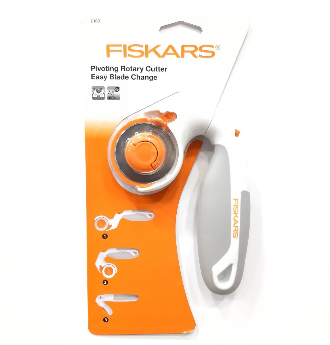 Cúter rotatorio pivotante Fiskars 45 mm para costura, patchwork y manualidades