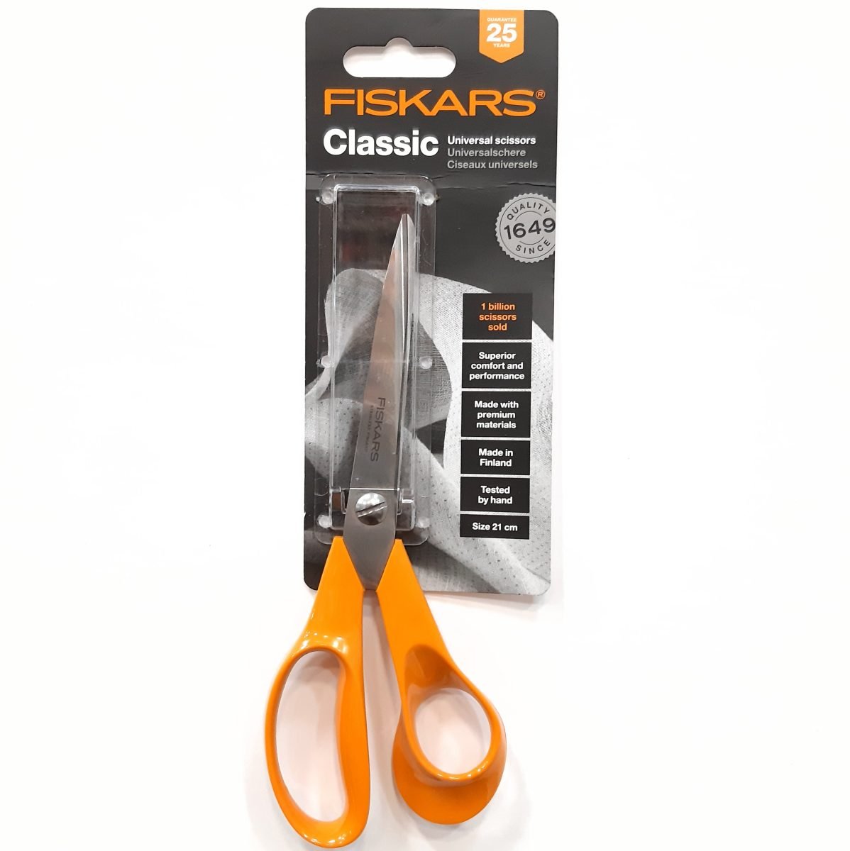 Tijera Fiskars Classic 21 cms alta calidad, confort y eficacia superiores. 
