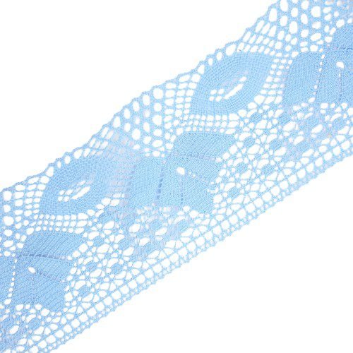 Encaje bolillo celeste  8 cms