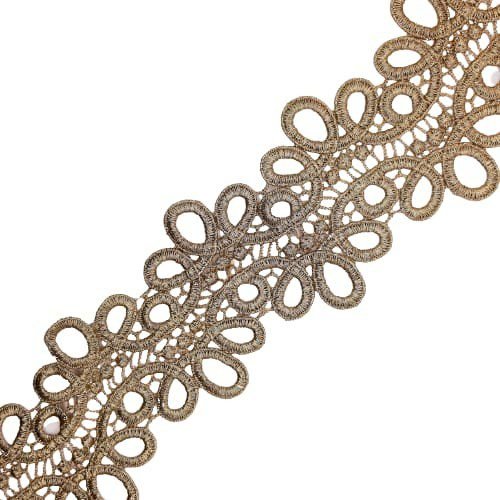 Encaje metalizado dorado 6,5 cms