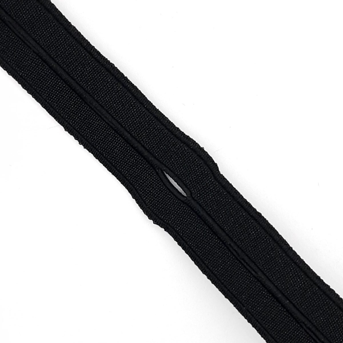 Elástico con ojales de color negro de 2 cms especial faldas y pantalones