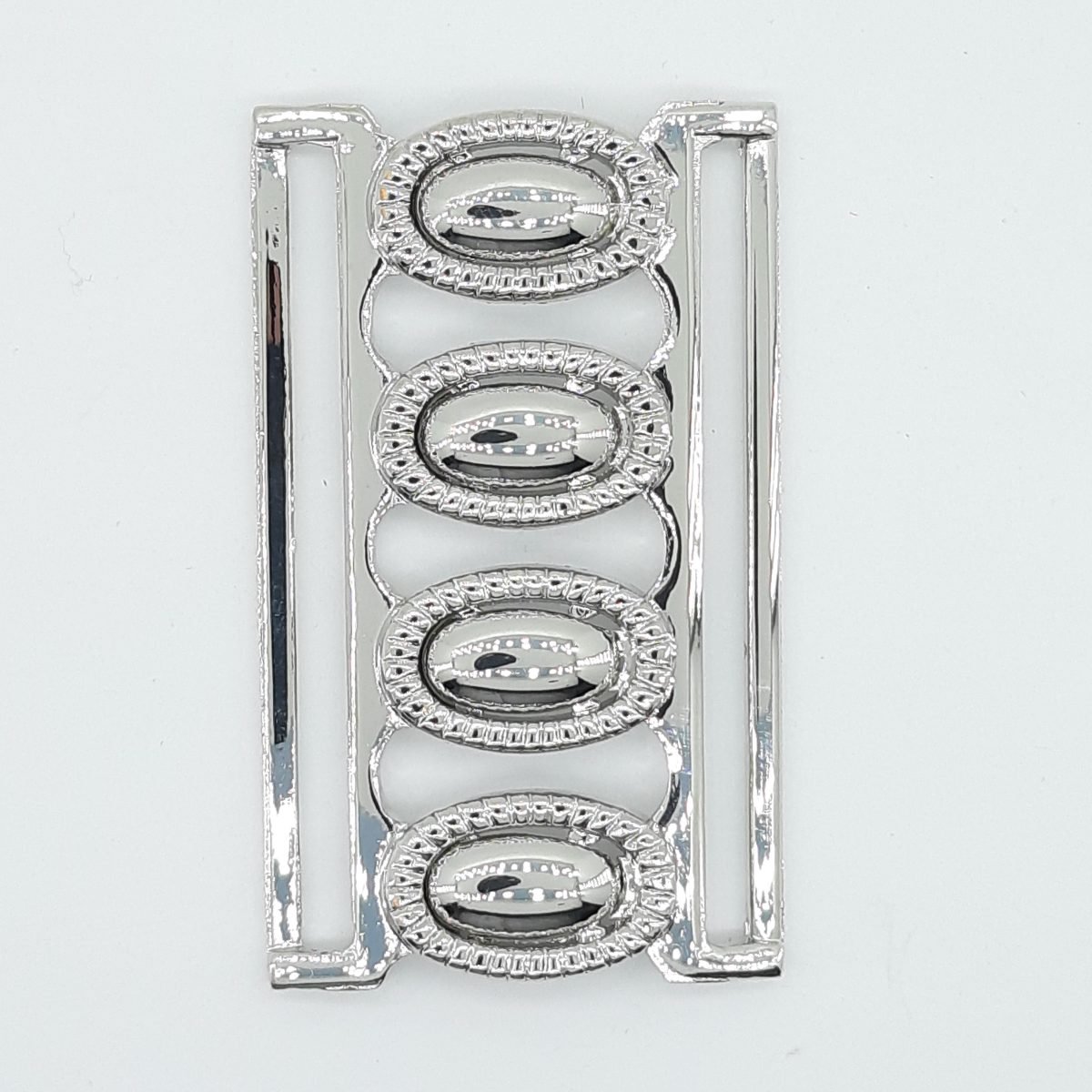 Hebilla metálica plata para cinturón elástico