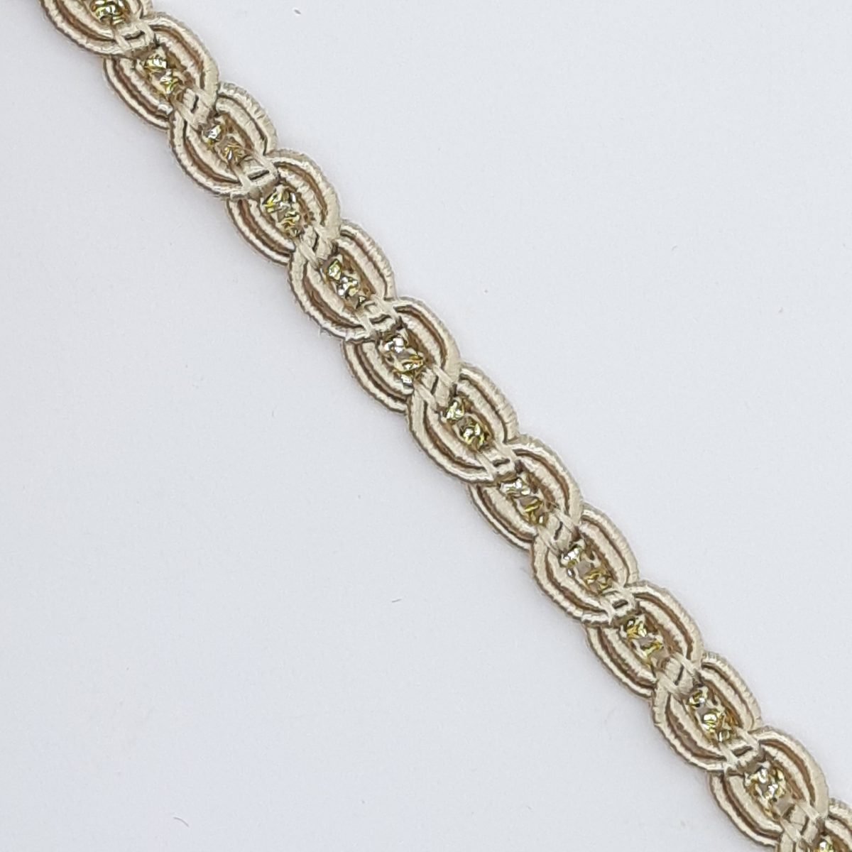 Galón pasamanería con ondas y brillo lurex de 7 mm y color camel