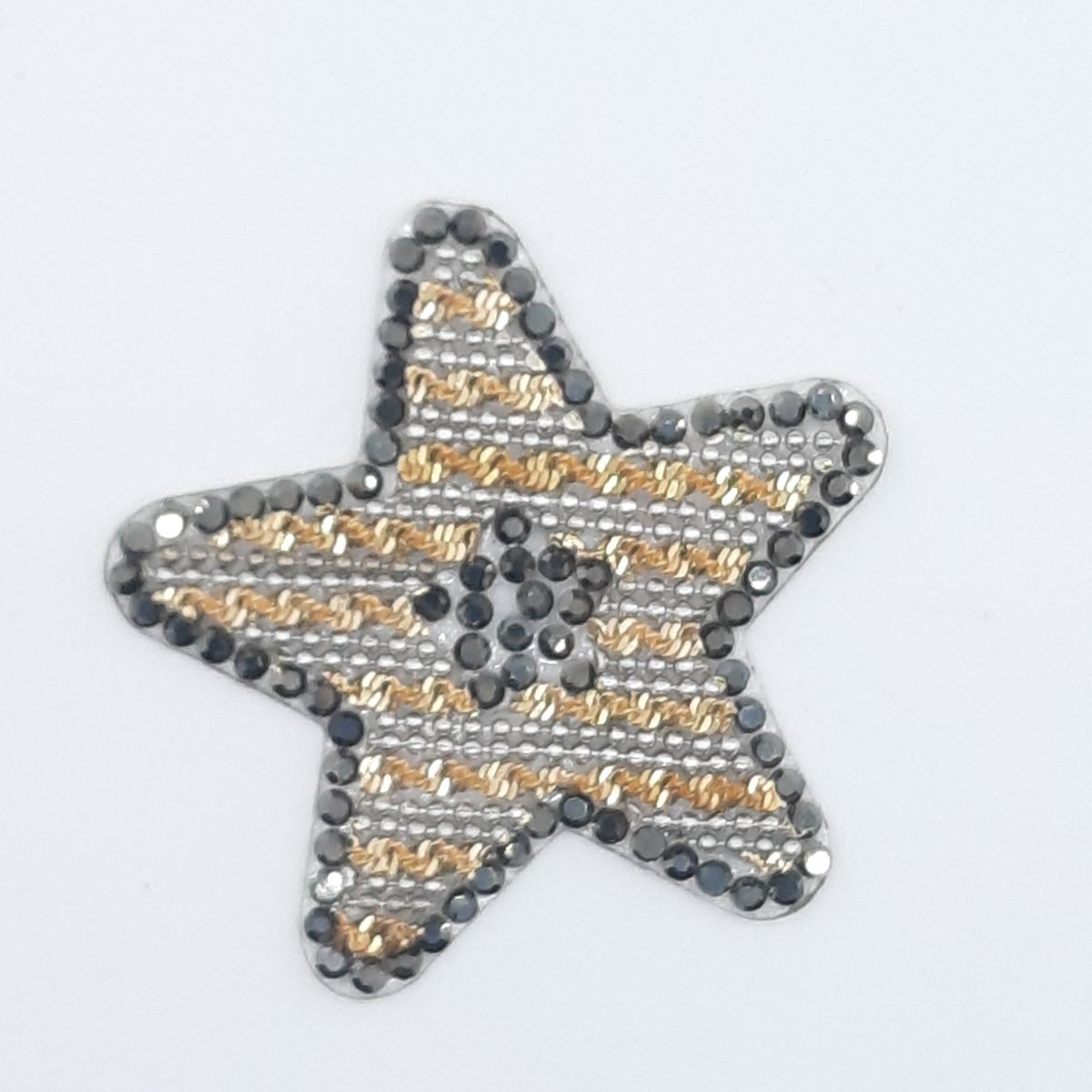 Aplicación en forma de estrella con cristales de color termoadhesiva 