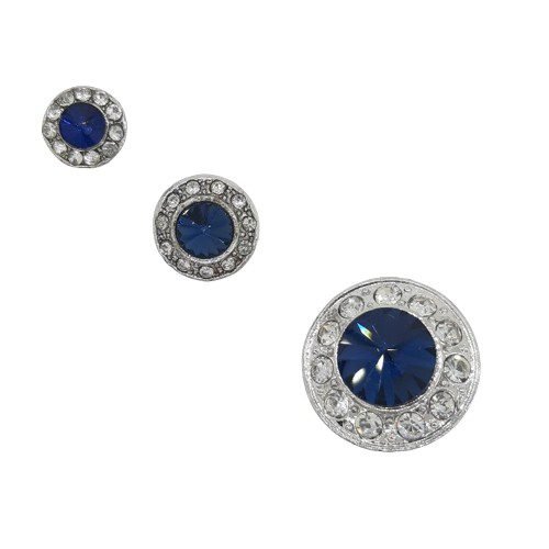 Botón azul elegante con pedrería 