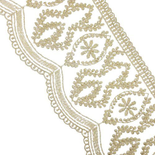Encaje Tul Bordado dorado 12 cms
