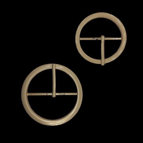 Hebilla metálica redonda dorada mate de 4 cms