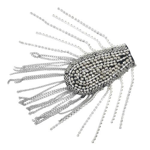 Hombrera piedras y cadenas strass
