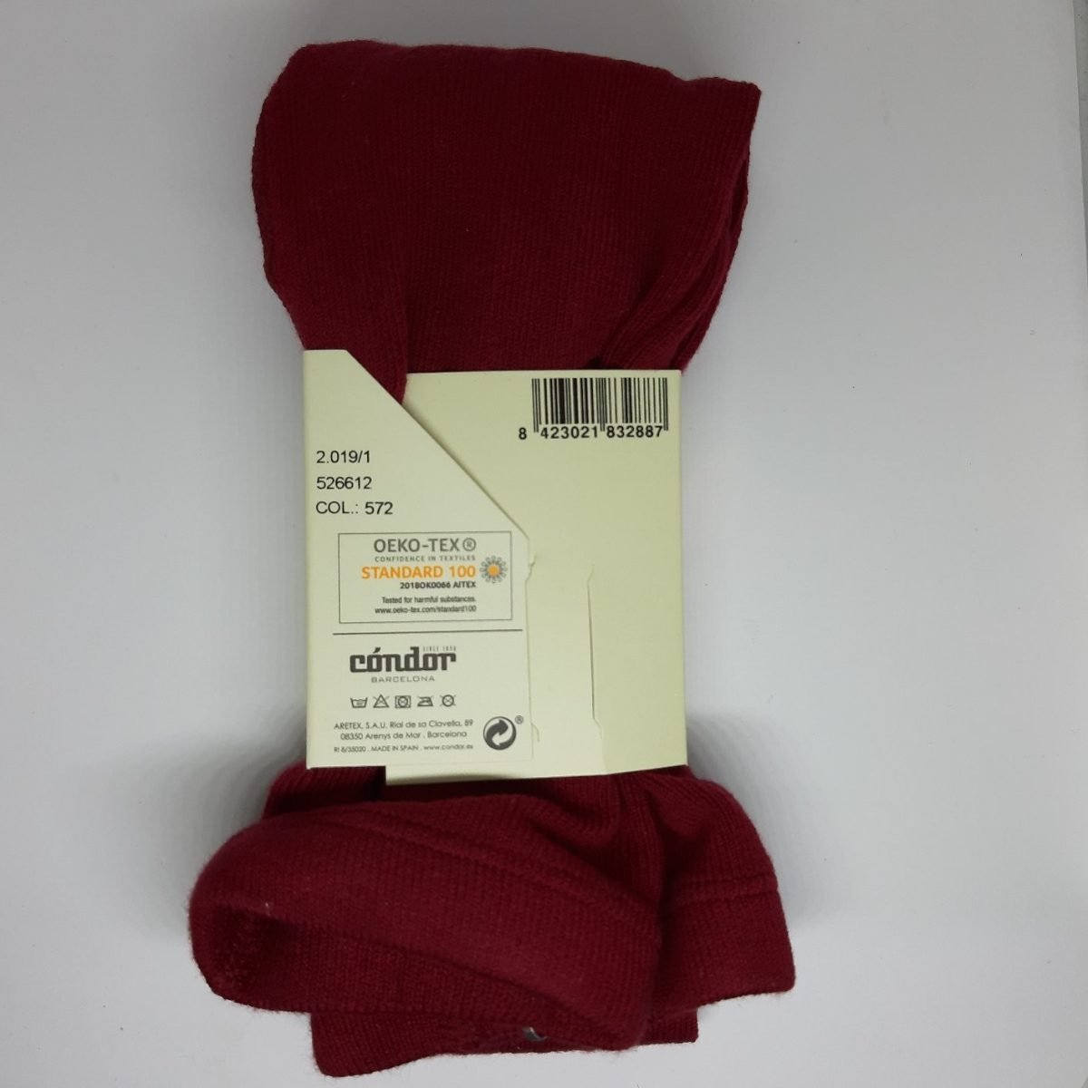 Leotardos Cóndor liso Burdeos 572