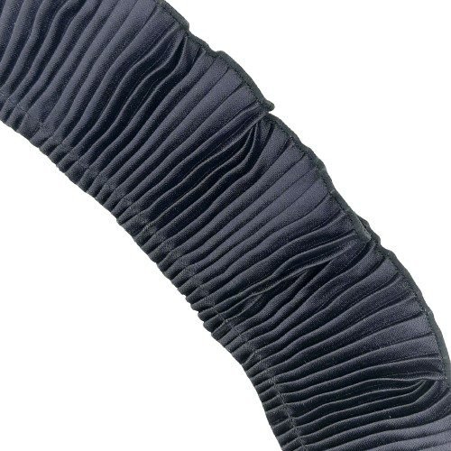 Volante plisado negro de 6 cms