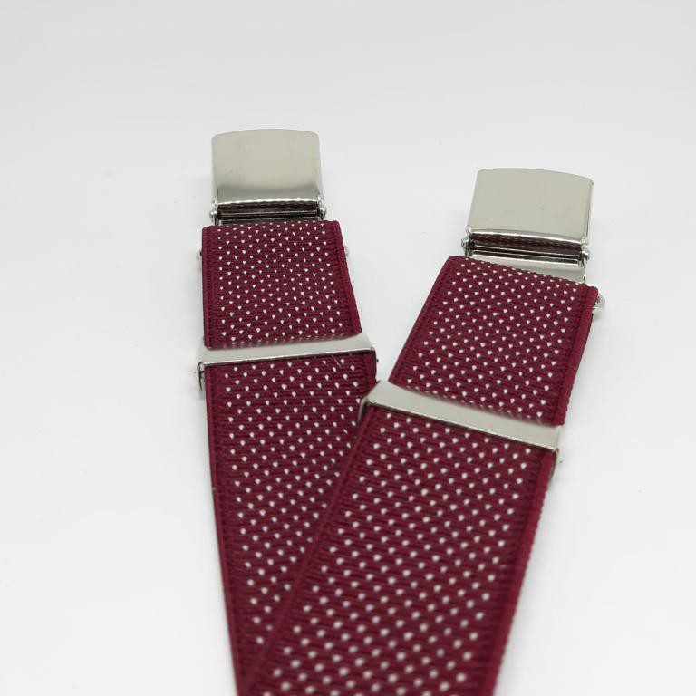 Tirantes cabellero topos fantasía burdeos