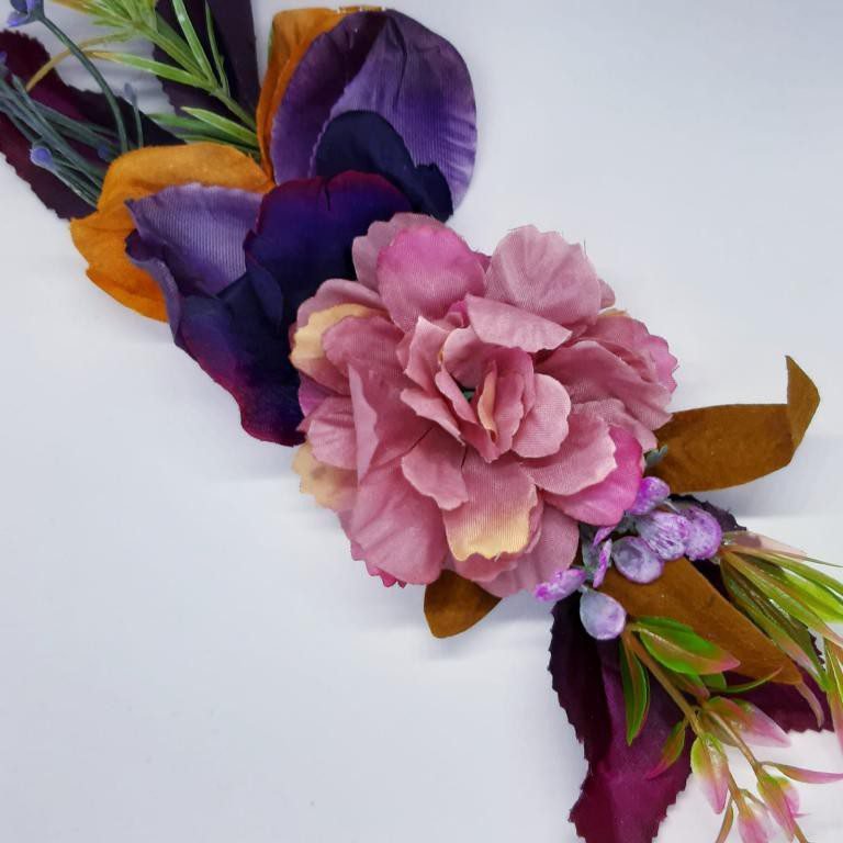 Aplique flores secas multicolor. 