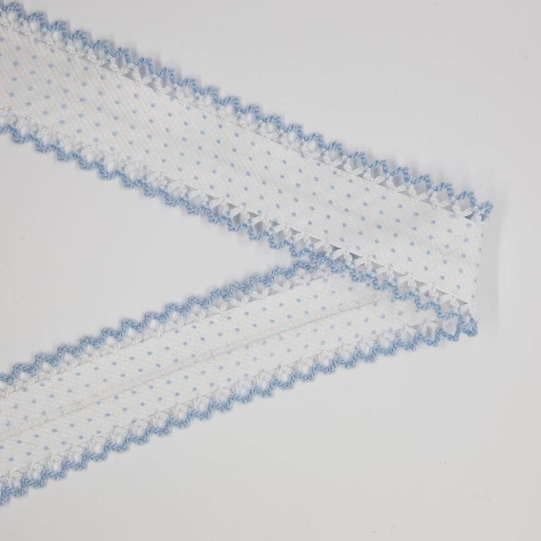 Cinta Bies de 3 cms con puntas y lunares decorativos